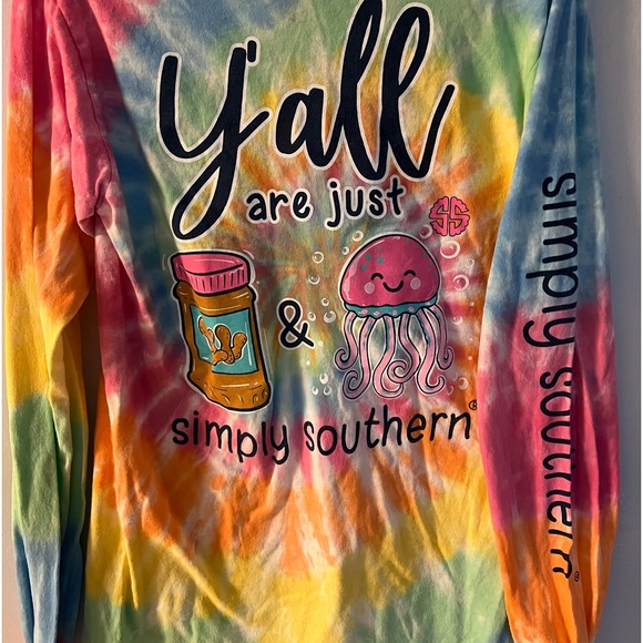 Simply Southern Tye-Dye size Small “Ya’ll are just PB & Jellyfish” long sleeve - Picture 11 of 14